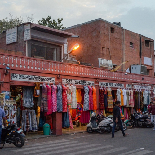 Bapu Bazar block prints fabric folds